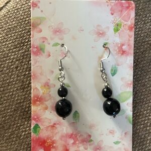 NEW Black Agate stone earrings